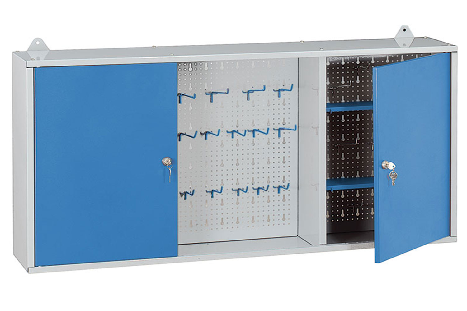 Armario para herramientas y auxiliar – eurokraft pro: 9 cajones, 2 baldas,  1 pared separadora